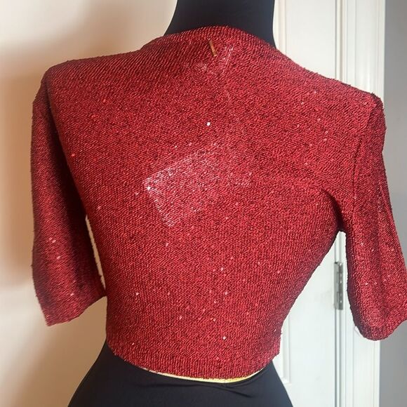BNWT - MISA DARYA RED SPARKLE TOP - XS - Picture 4 of 5